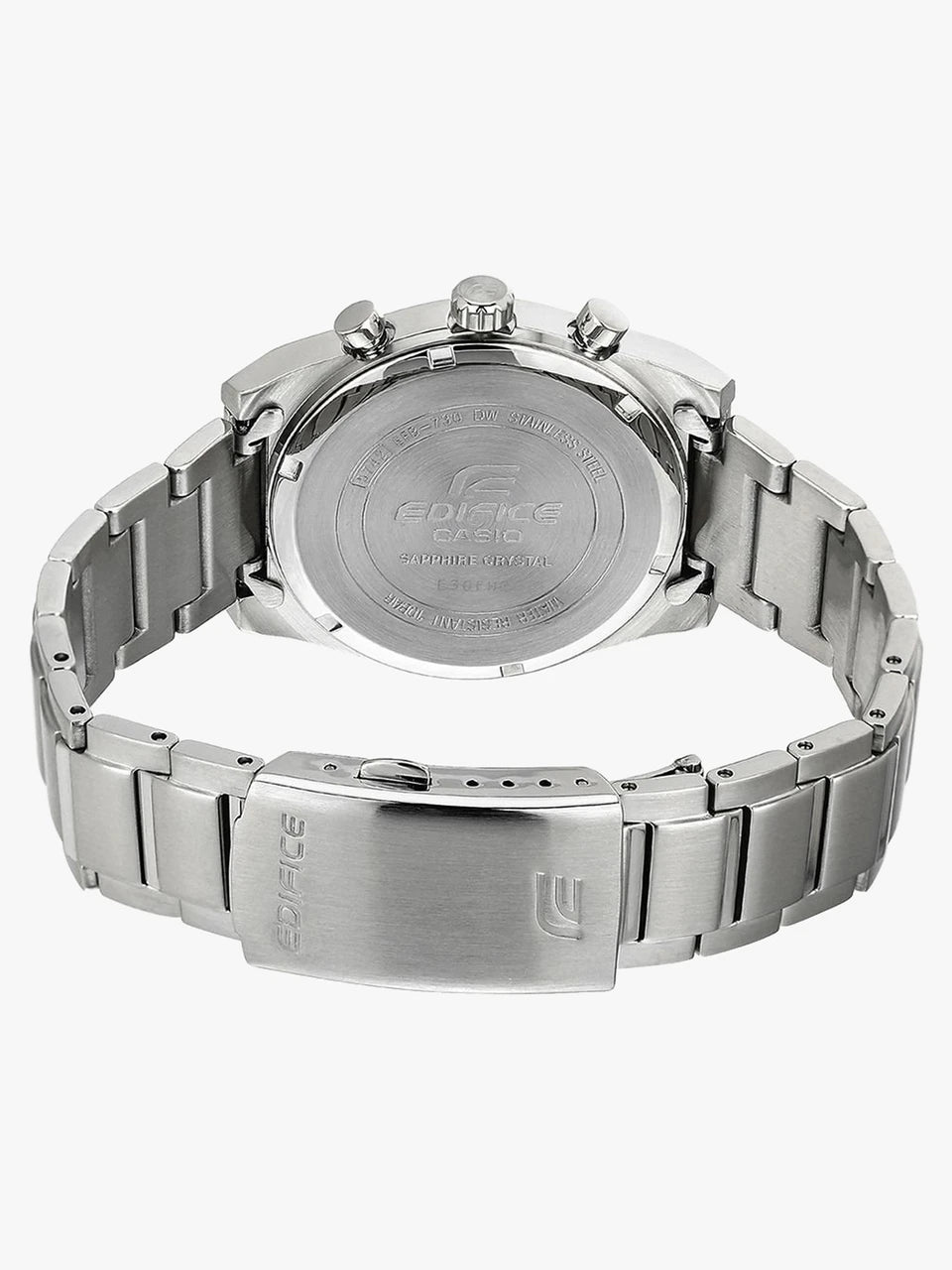 Casio Edifice Chronograph Quartz Men's Watch With Silver Strap/Blue Dial ED414