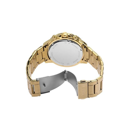 Fossil Analog Gold Dial Black Case Men's Watch FS-2542