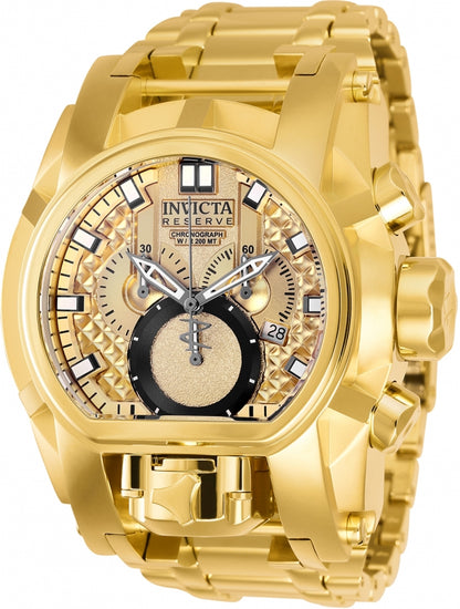 Invicta Reserve Mens 52mm Bolt Zeus Magnum Swiss Quartz Dual Movement Iridescent Men's Watch INC-GOLD