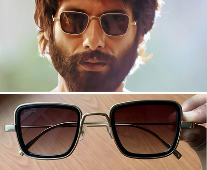 Kabir Singh Branded Black transparent Glass Men's Square Sunglass for Men's SF-310