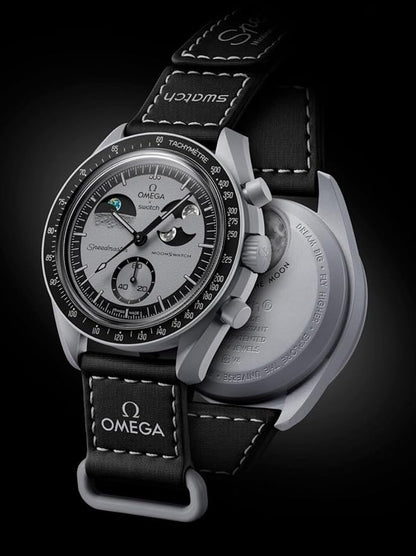 Swatch x Omega Gray Dial/Black Strap Bioceramic Moonswatch Mission to Mercury OG-1034