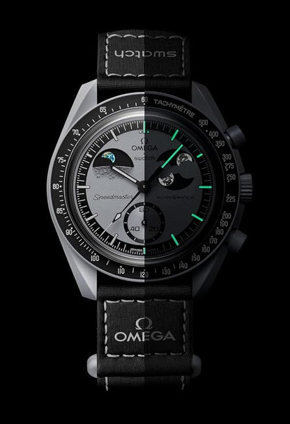 Swatch x Omega Gray Dial/Black Strap Bioceramic Moonswatch Mission to Mercury OG-1034