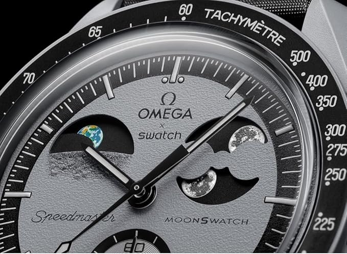 Swatch x Omega Gray Dial/Black Strap Bioceramic Moonswatch Mission to Mercury OG-1034