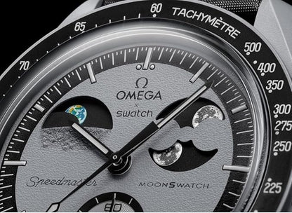 Swatch x Omega Gray Dial/Black Strap Bioceramic Moonswatch Mission to Mercury OG-1034