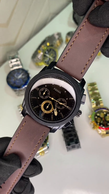 Fossil Machine Chronograph Brown Dial Men's Watch, Formal & Casual Look- FS4656 (Best Gift For Man)
