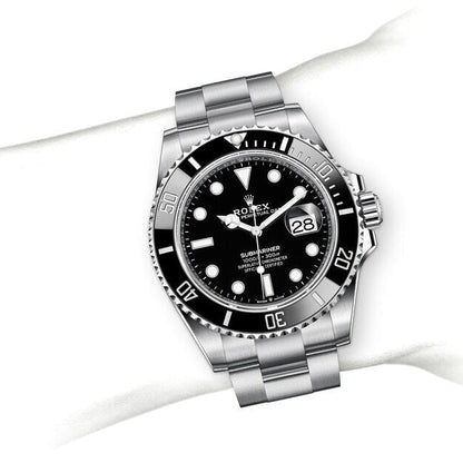 RLX Submariner Quartz Full Black Dial Metal Men's Watch - 116610Ln