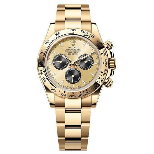 Role_x Chronograph Men's Watch With Golden Dial Stainless Steel Strap RLX-9858