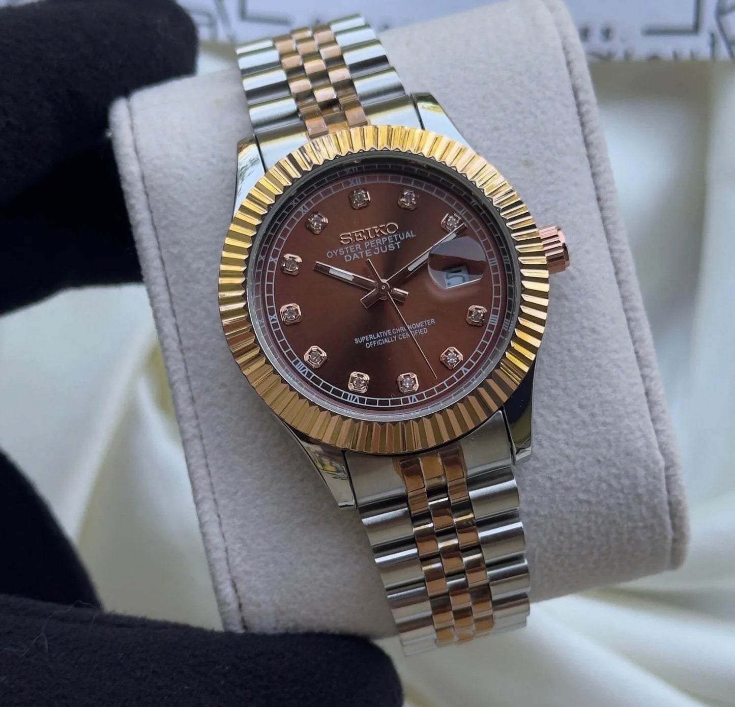 SKO-Datejust (Analog Watch) Oyster Perpetual chronograph Watch with a premium dial and bezel Men's Watch-SKO-OYS-4419