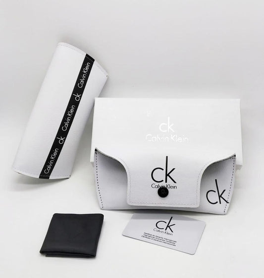 Calvin Klein Branded Original Sunglass Case With Brand Cover & Dust Cover And Hard Box For All Type of Sunglass CK-WHT-BOX