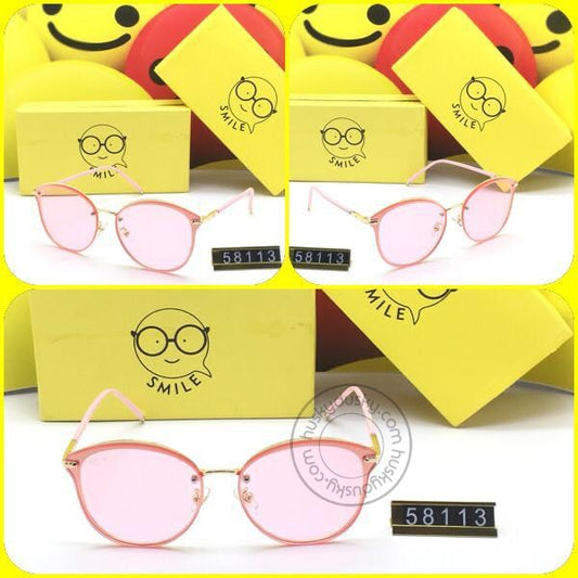 Pink Glass Men's Women's Sunglass for Man Woman or Girl SM-002 Golden Pink Frame Gift Sunglass