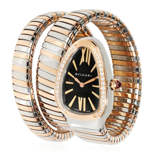 Golden And Silver Multicolor Color Metal Case & Strap Watch With Black Opaline Dial