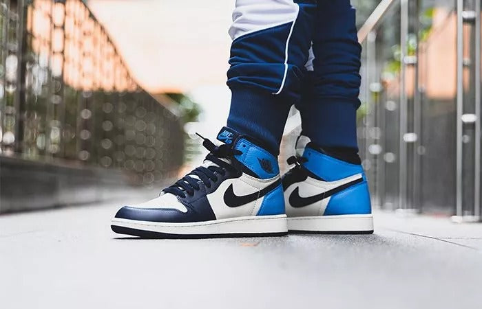 Air Jordan Retro High OG Obsidian University Blue Sail Shoes