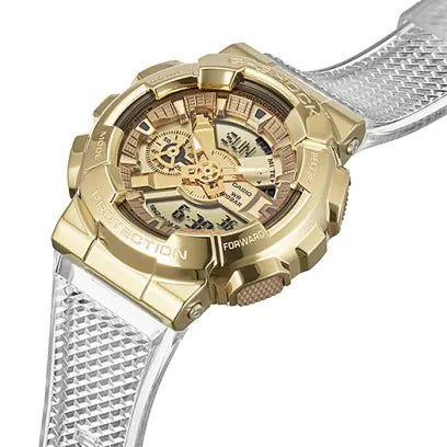 Casio G-Shock Analog Digital Transparent Belt Men's Watch For Man GA-110SG-9AER Golden Color Dial Day And Date Gift Watch