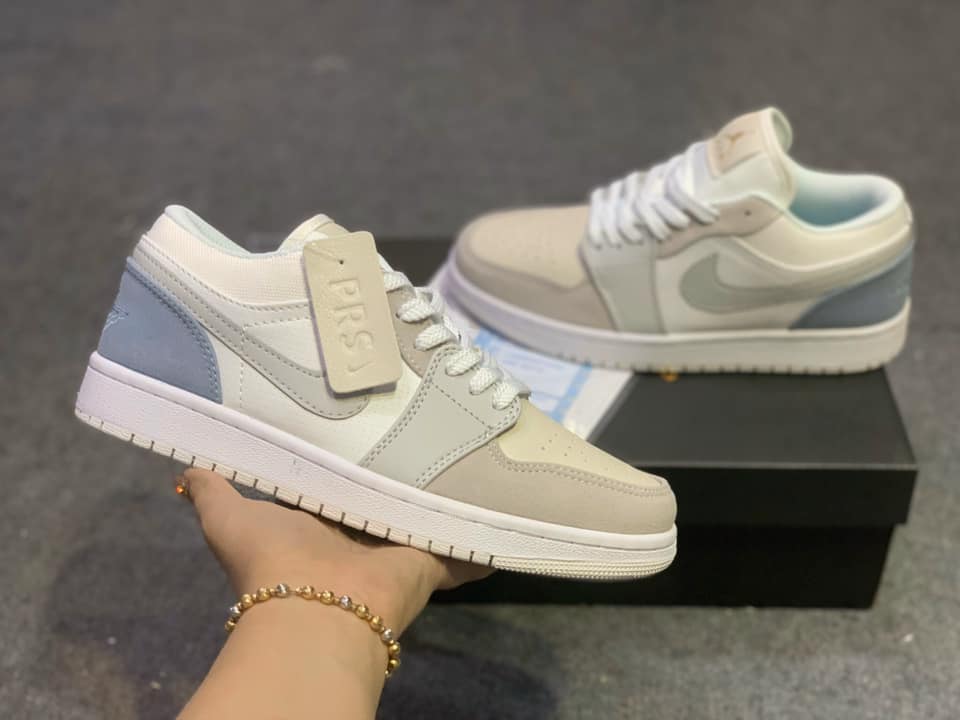 Nike Air Jordan 1 Low Shoes For Man Paris White Sky Grey Football Grey Shoes For Man Women And Boys CV3044-100
