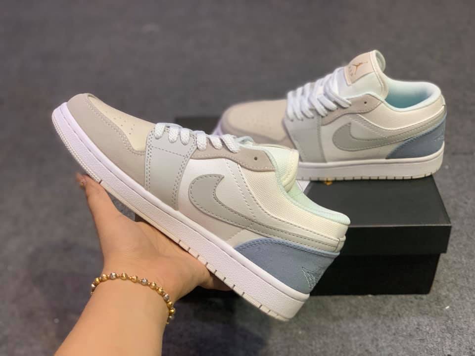 Nike Air Jordan 1 Low Shoes For Man Paris White Sky Grey Football Grey Shoes For Man Women And Boys CV3044-100