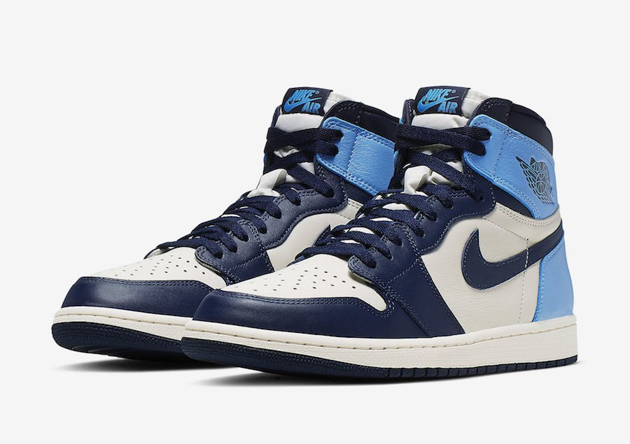 Air Jordan 1 Retro High OG Obsidian University Blue Sail Shoes For Man And Boys 555088-140