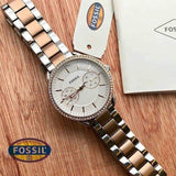 Rose Gold Silver Women's ES-4396 Watch for Girl or Woman Two Tone - Best Gift For Women