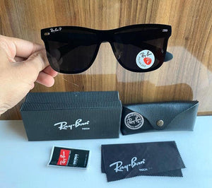 RB Brand New Stylish Square Black Blaze Sunglass Men's And Women's Sunglass Heavy Quality Matt Black Frame Color And Black lens Sunglass RB-8936