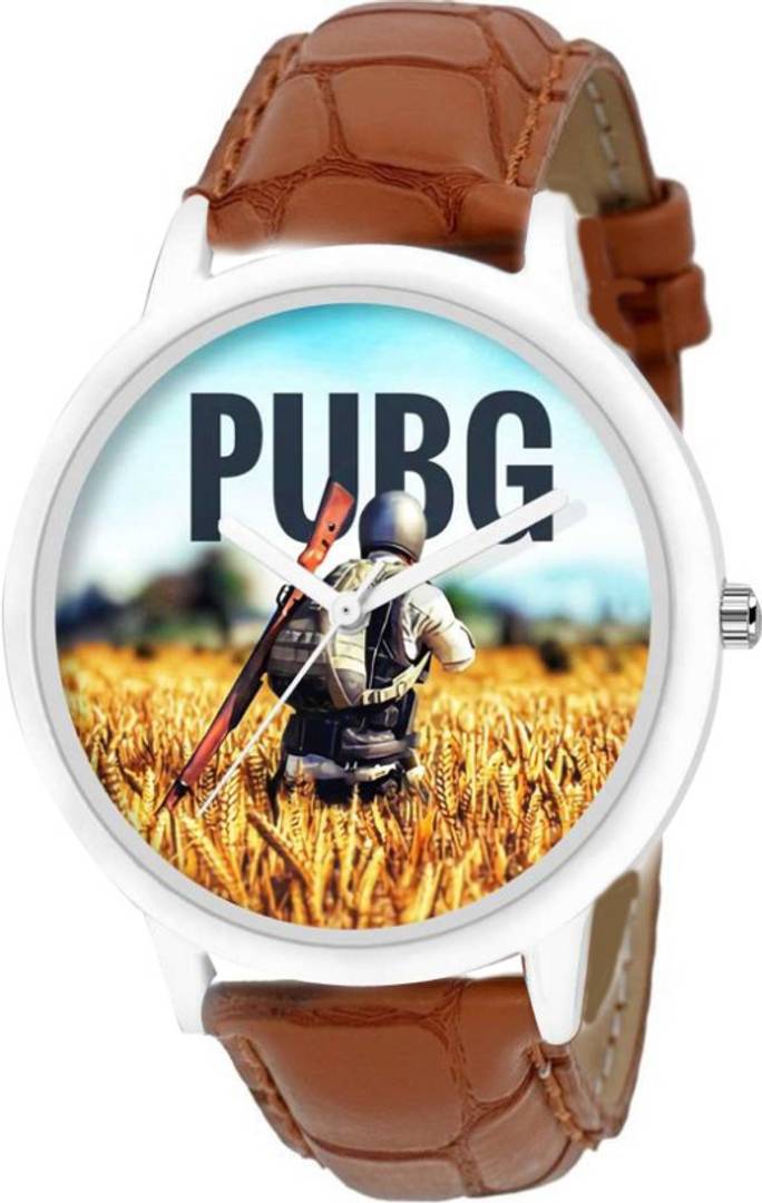 PUBG Silver Dial Wrist watch For Men