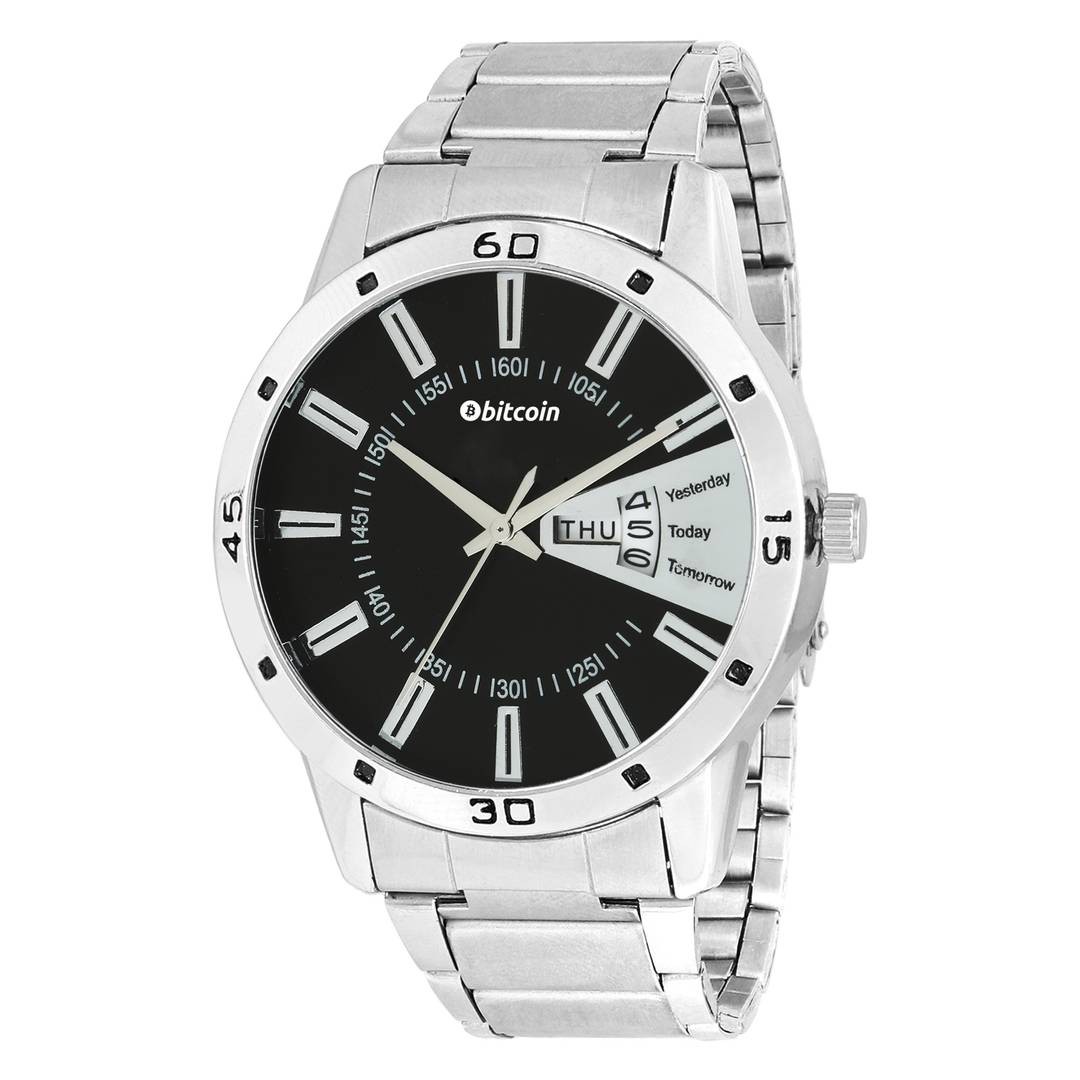Stylish and Trendy Silver Metal Strap Analog Watch for Men's Product-5013368