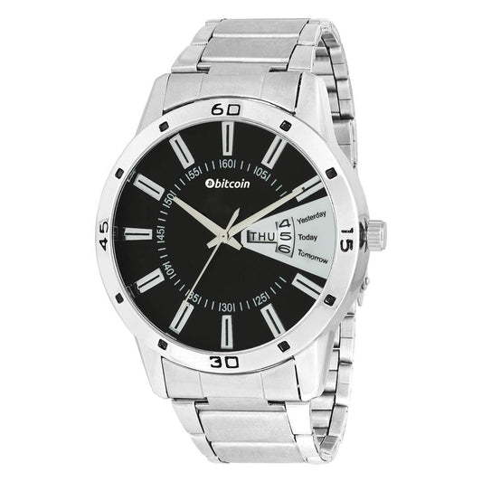 Stylish and Trendy Silver Metal Strap Analog Watch for Men's Product-5013368
