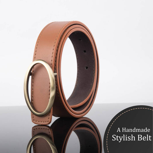 Stylish Casual, Formal Brown Leather Belts For Women's