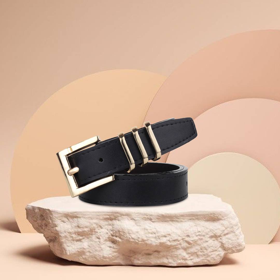 Women's Stylish Black leather Belt