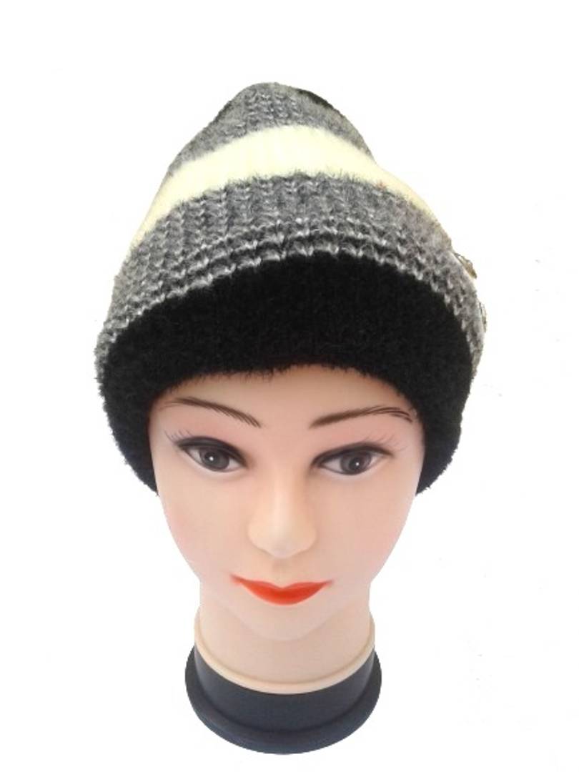 Woolen Cap for Women (Black, Pack of 1)