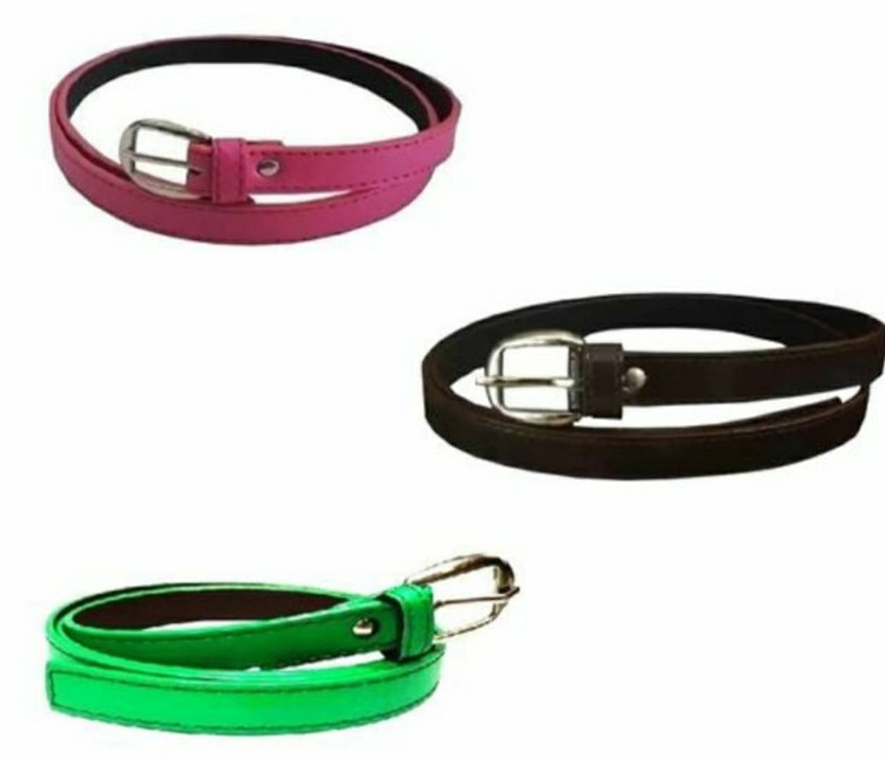 Woman Vegan Leather Belts For Women and Girls (Pack of 3)