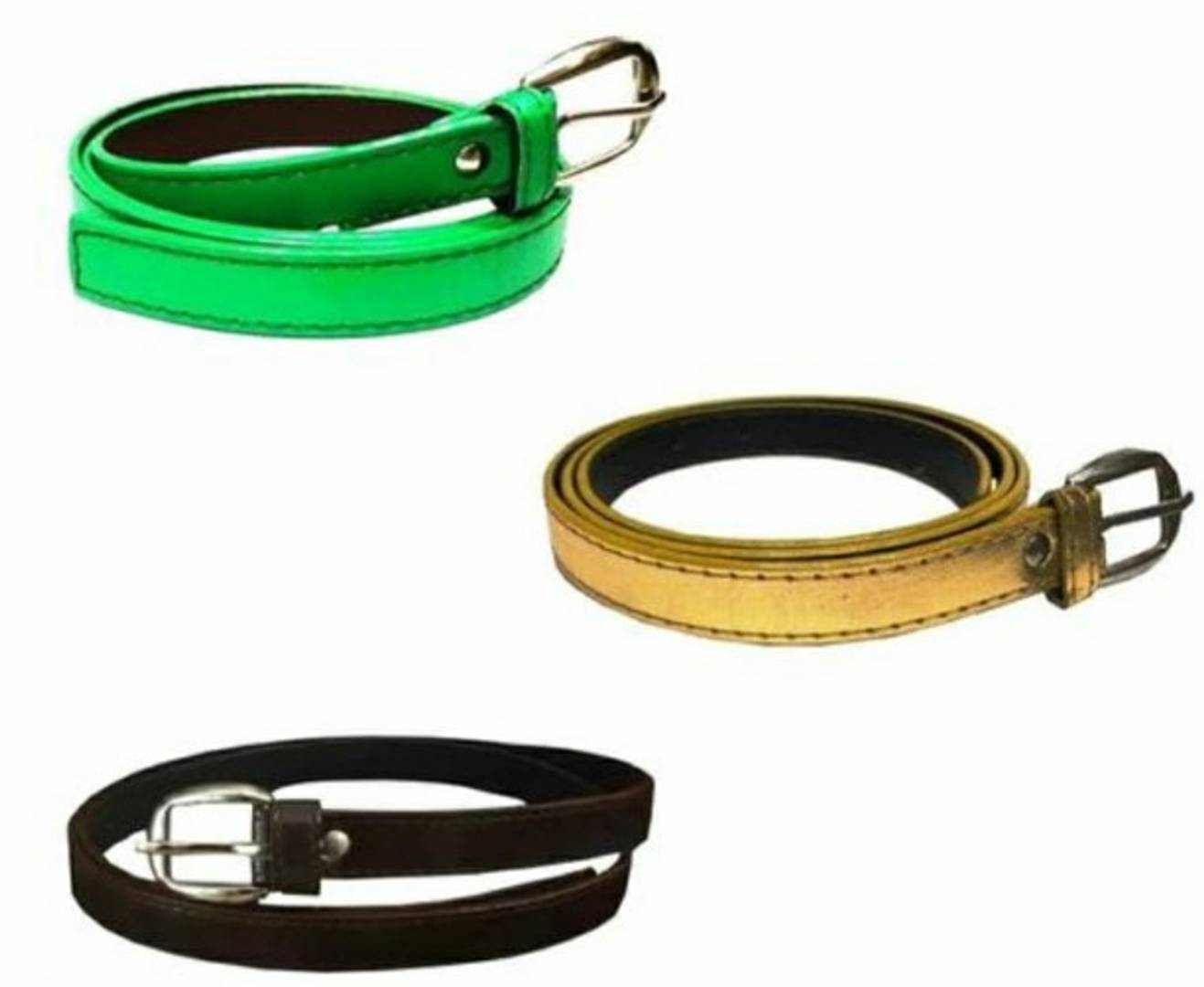 Woman Leather Belt, Stylish PU Belts for Girls (Pack of 3)