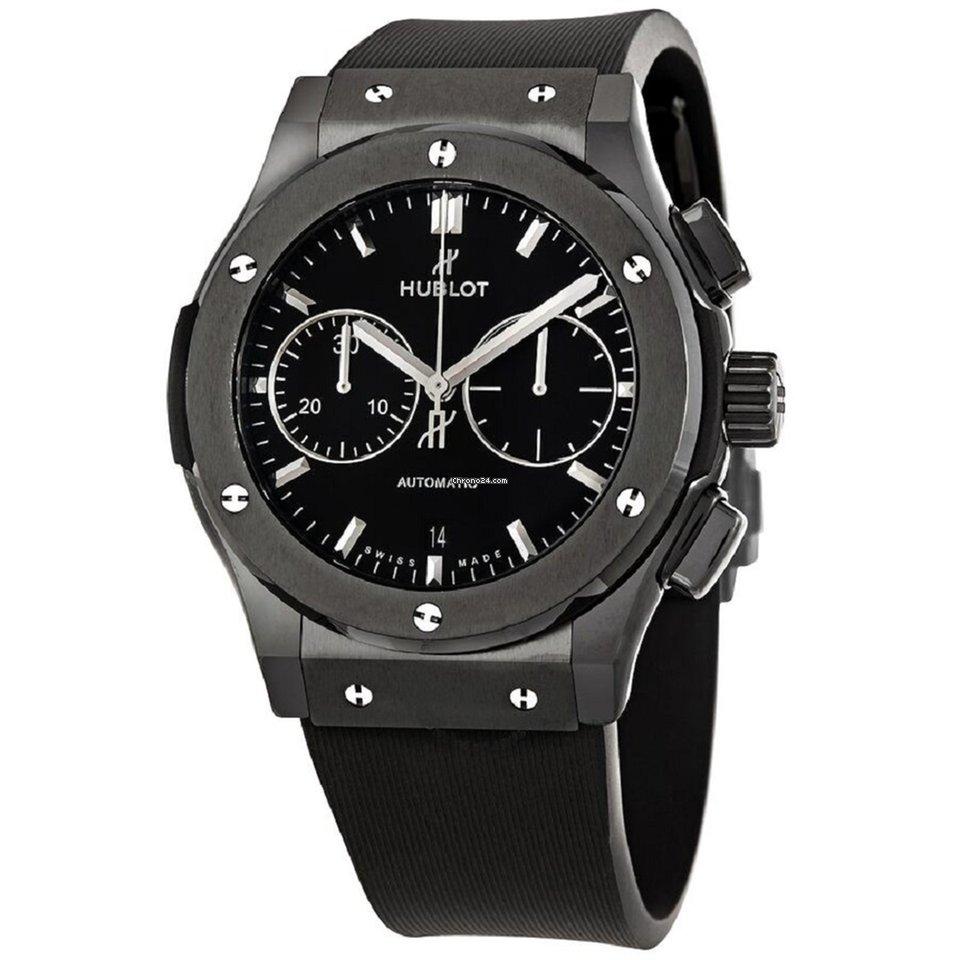 Hublot Classic Fusion Black Magic 45Mm Black Ceramic Rubber Strap Chronograph Watch 1771-RX