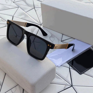 Square Sunglasses For Men For Women Golden And Black Stick Sunglass VER-436