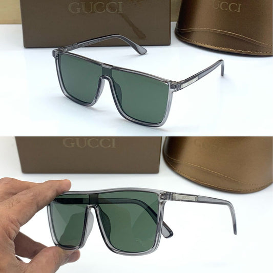Branded Green Transparent Color Design Glass Grey Bold Stick Men's Women's Sunglass for Man Woman or Girl GG-0040S Grey Stick Gift Sunglass