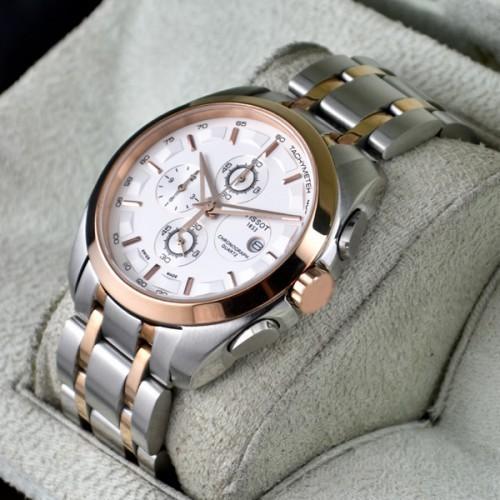 Tissot Chronograph Dual Tone Men's Watch for Man Silver Rose Gold - Gift TS-860SG