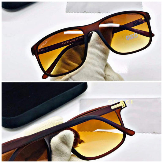 Branded Brown Color Glass Men's Women's Sunglass For Man Woman Or Girl Gu-876 Black Frame Design Gift Sunglass