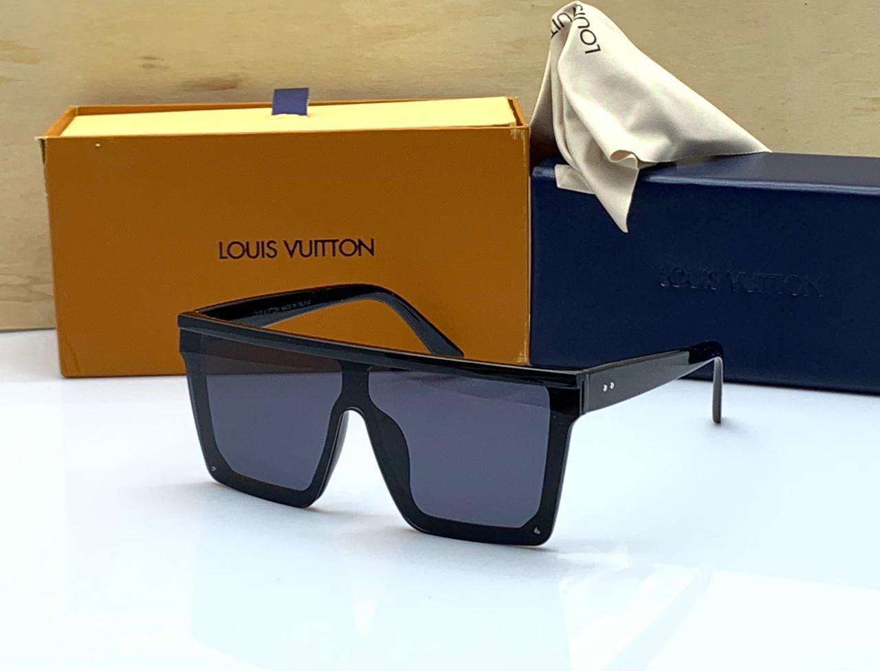 Branded Black Glass Men's and Women's Sunglass for Man and Woman or Girls LV-8569 Black Frame Unisex Gift Sunglass