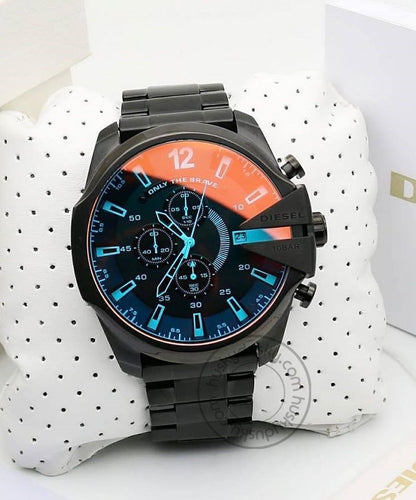 Diesel Chronograph Men's Watch for Man Red Blue Glass Multi Color Full Black looks good on Man Gift - DZ4318