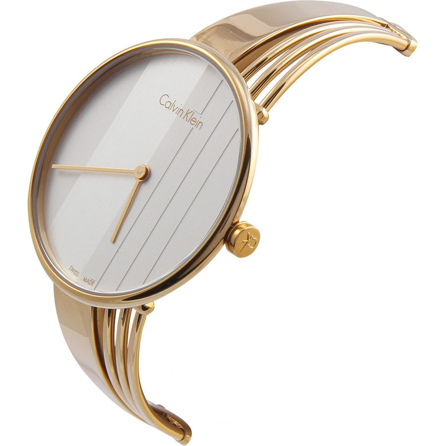 Qurtz Movement Drift Gold Watch And Stainless Steel Gold Strap White Dial Braclet Watch for Women's or Girls_ CK-K6S2N119