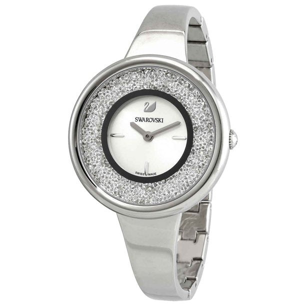 Crystalline Designer Quartz Swiss made SW-5269256 Watch With White Dial Stainless steel Watch for Women and Girls Vintage Collection- Best Gift