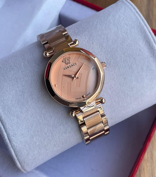 Gold Strap New Stylish Branded Women's Bracelet Watch For Women And Girls Rose Gold Dial Ver-H563282 Genuine Formal look Watch