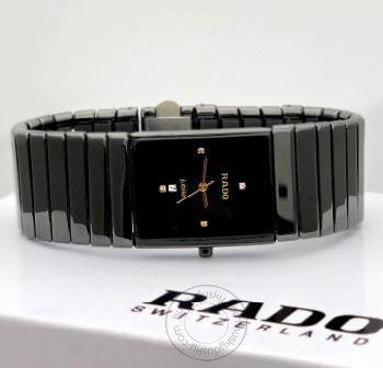 Rado Black Watch Luxury Centrix RD CERAMIC SQUARE Analogue Black Dial Ceramic Men's Watch Square