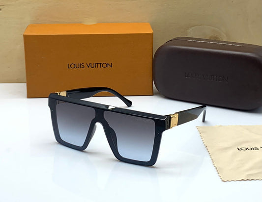 Black lenses And Black Frame For Men's and Women's Sunglass Square Design Golden Strap Unisex Gift Sunglass LV-878