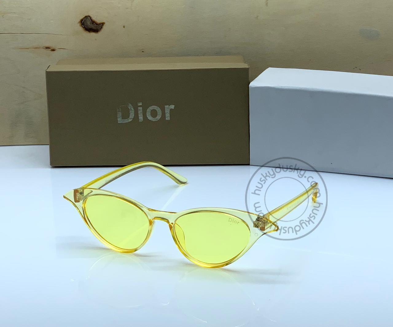 Yellow Glass Women's Sunglass for Woman or Girl DR-456 Yellow transparent Frame Gift Sunglass