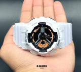 Casio G-Shock Analog-Digital G shock White Gshock Black Dial Mens Watch for Man or Women - G398 Gift