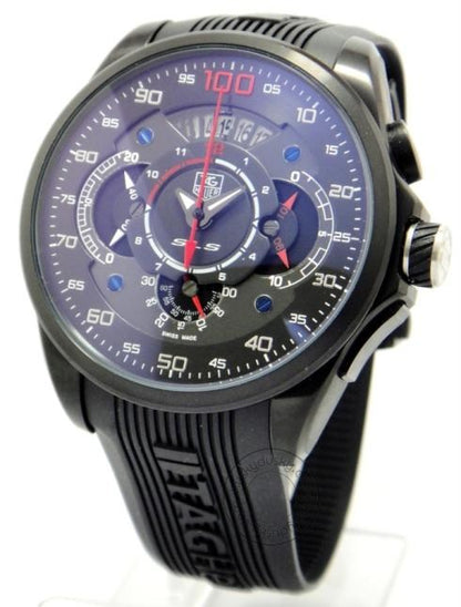 Tag Heuer Mercedes Benz SLS 200 Diagno Black Dial Black Rubber Chronograph Mens Watch for Man - Gift