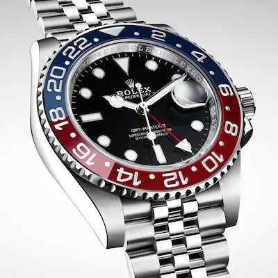 ROLEX GMT-Master II Stainless Steel Automatic Black Dial Blue Bezel Oyster silver Metal Mens Watch for Man RLX-GMT-5304