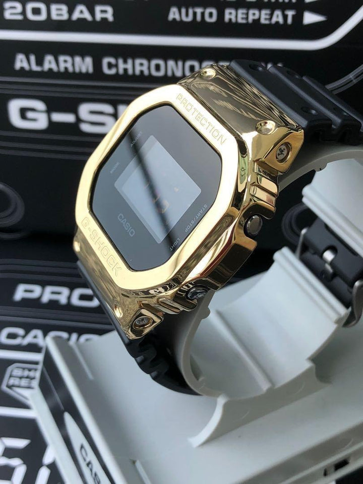 Casio G-Shock Analog-Digital Full with Black & Gold Digital Dial Resin Black Strap Watch Unisex Fancy look premium quality GA-GM-S5600