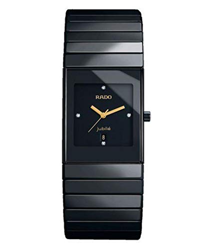 Rado Black Watch Luxury Centrix RD CERAMIC SQUARE Analogue Black Dial Ceramic Men's Watch Square