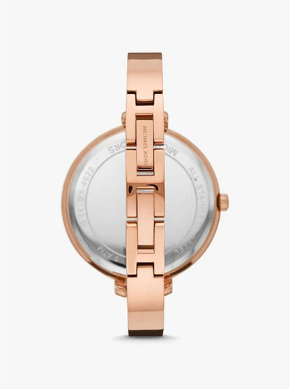 Quartz Womens MK-4626 (Bangle) Watch For Girl Or Woman White Dial Rose Gold Strap Watch- Best For Casual Use
