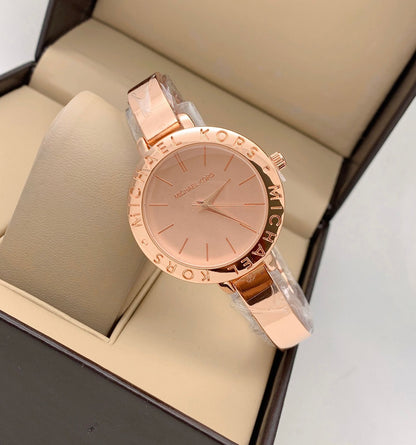 Womens MK-4623 (Bangle) Watch For Girl Or Woman Rose Gold Dial Rose Gold Strap Watch- Best For Casual Use